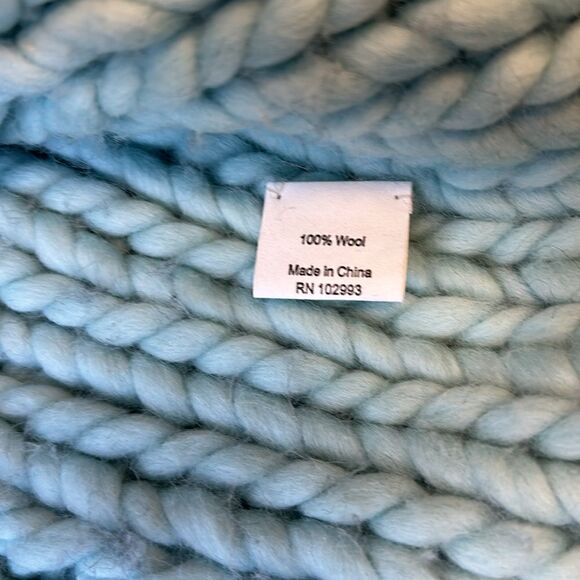 Twinkle by wenlan wool sweater oversized medium black turquoise short sleeve - Picture 5 of 7